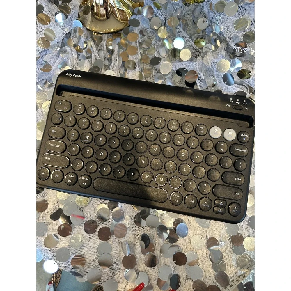Jelly‎ Comb B046 Bluetooth Wireless Keyboard Black Tablet Phone Stand Portable